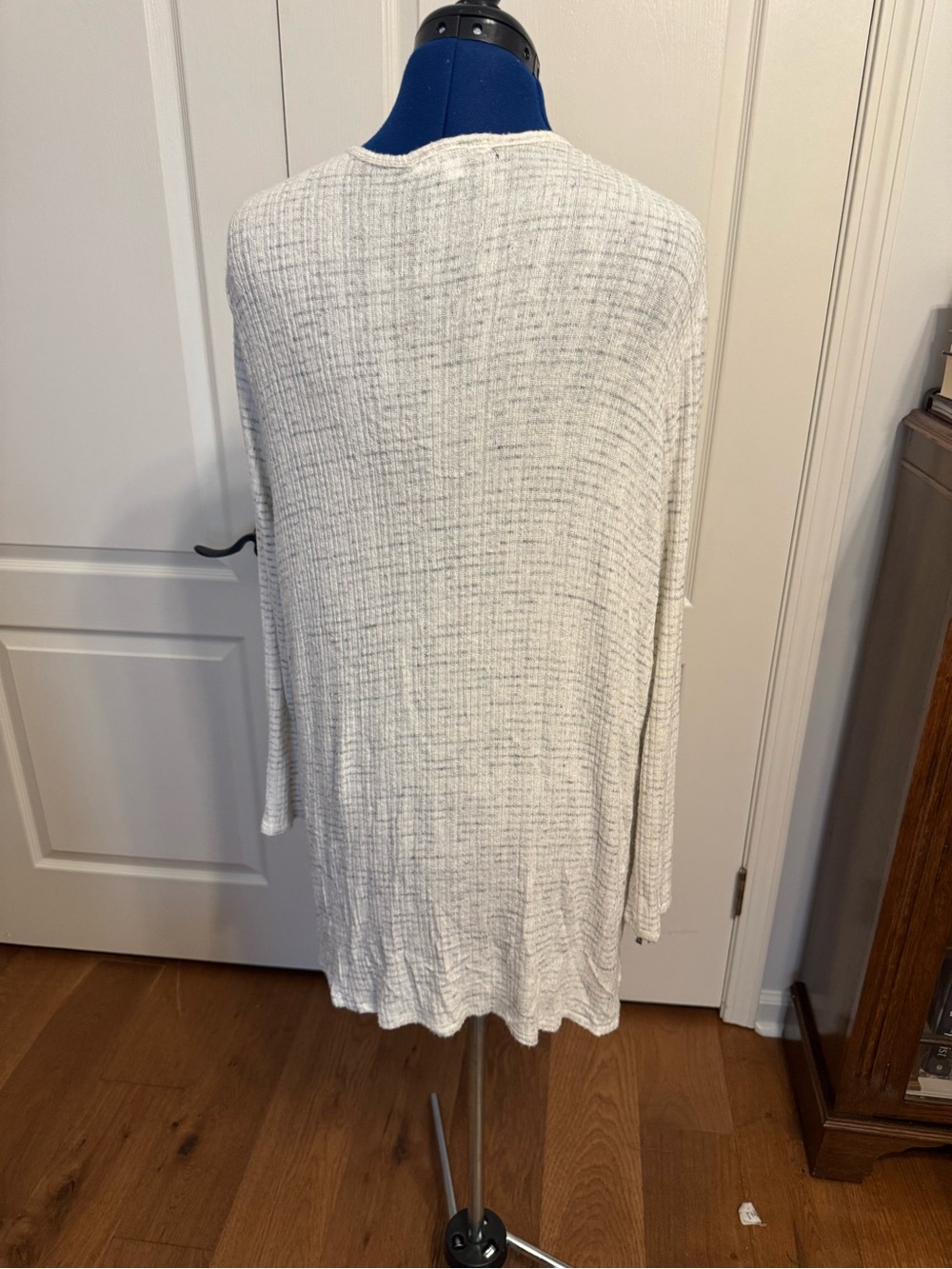 DR2 Cream Open-Front Ribbed Cardigan - Picture 3 of 5